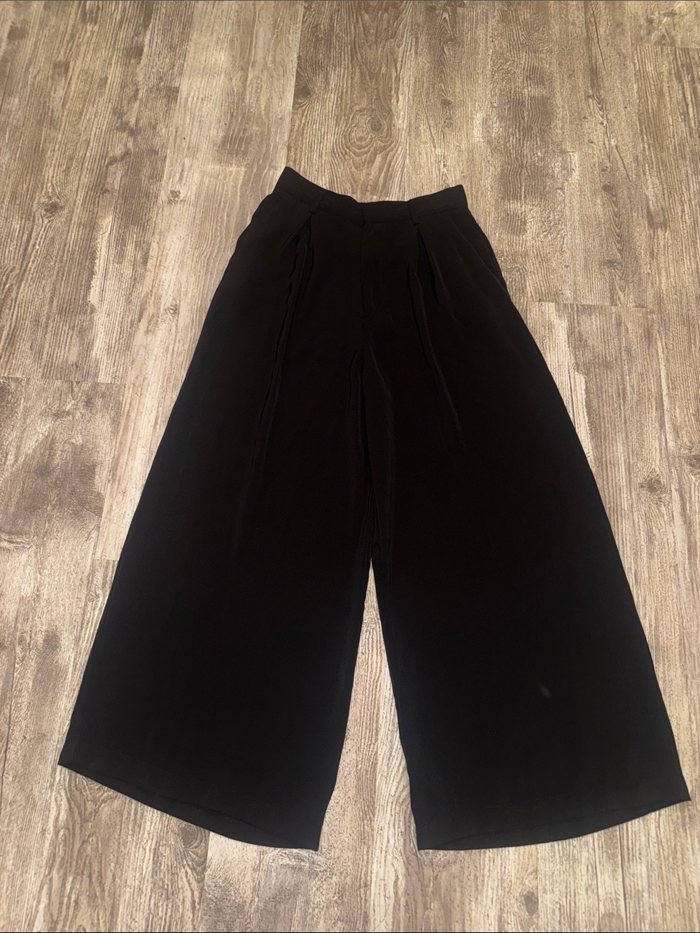 High-Waist Black Wide-Leg Women's Pants